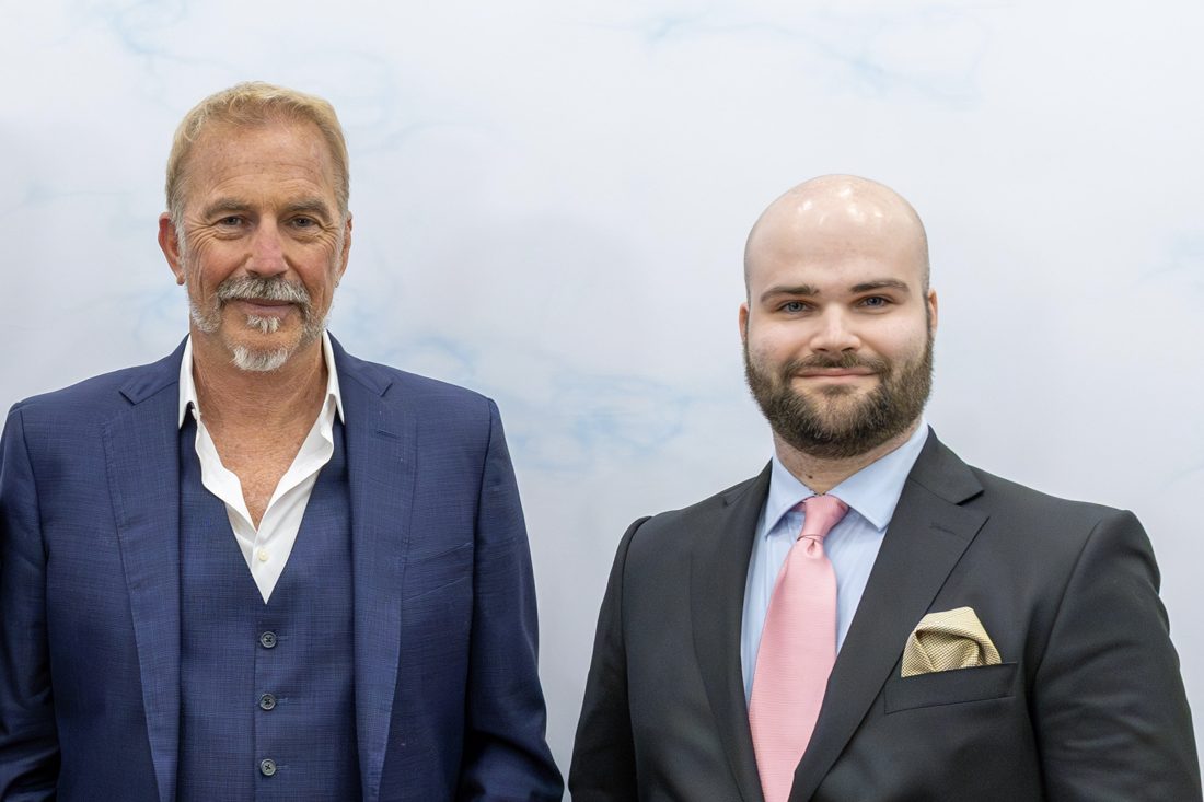 Lukas Schulte with Kevin Costner