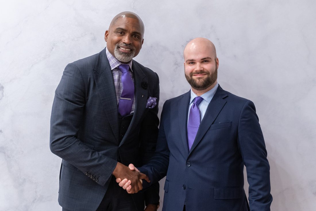 Lukas Schulte with Cuttino Mobley